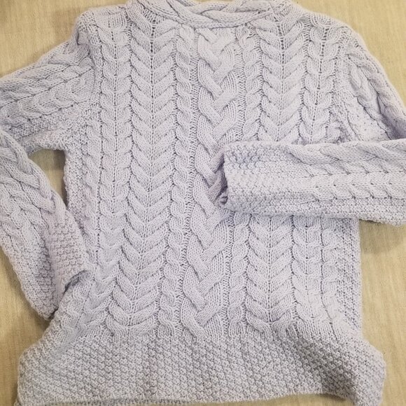 Light Blue Cable Knit Sweater - Picture 6 of 7